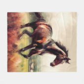 Gedateerd Kerstmis Hardlopen Bruin Paard Fleece Deken (Voorkant (Horizontaal))