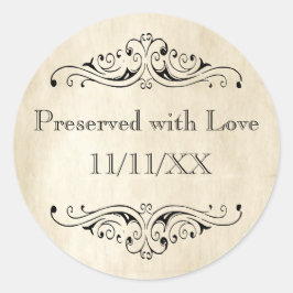 gedateerd voorbehouden met liefdesbliksetiket ronde sticker