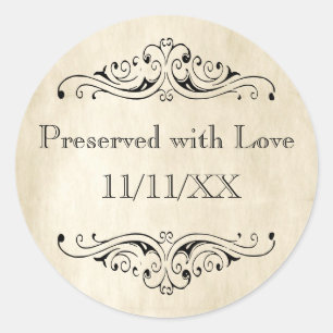  gedateerd voorbehouden met liefdesbliksetiket ronde sticker