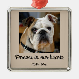 Gedateerde aangepaste foto Bulldog Hond Ter Herinn Metalen Ornament