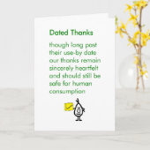 Gedateerde Bedankt - Een grappig laat bedankgedich Kaart (Gele Bloem)