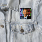 Gedateerde collectibele Barack Obama Keepomwille S Vierkante Button 5,1 Cm (In situ)