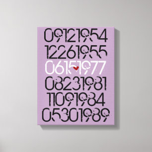 Gedateerde kunst aan de muur - Verstrekte stijl -  Canvas Afdruk