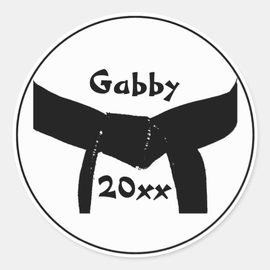 Gedateerde Martial Arts Basic Black Belt Stickers (Voorkant)