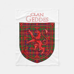 Geddes Tartan Scottish Play Lion Rampant Fleece Deken
