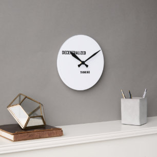 Gedecentraliseerde denk wandklok voor modern ronde klok