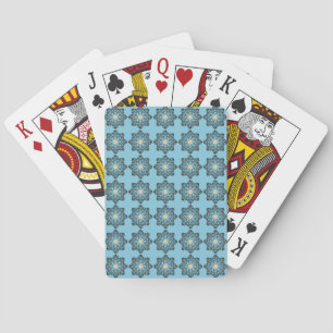 Gedecoreerd geometrisch bloemmedaillonpatroon pokerkaarten