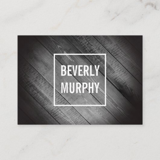 Gedecoreerd hout met versiering en vignette visitekaartje (Voorkant)