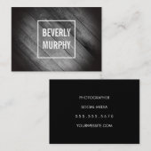 Gedecoreerd hout met versiering en vignette visitekaartje (Voorkant / Achterkant)