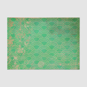 Gedecoreerde groene geometrische Art Deco Tissuepapier