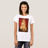 Gedecoreerde witte kerstboom t-shirt (Voorkant volledig)