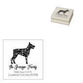 Gedecormeerd Doberman Familieadres Rubberstempel (Gestempeld)