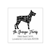 Gedecormeerd Doberman Familieadres Rubberstempel (Afrduk)