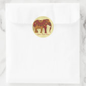  gedecormeerd Indiaas ellephant-ontwerp Ronde Sticker (Tas)
