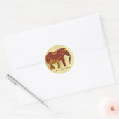  gedecormeerd Indiaas ellephant-ontwerp Ronde Sticker (Envelop)