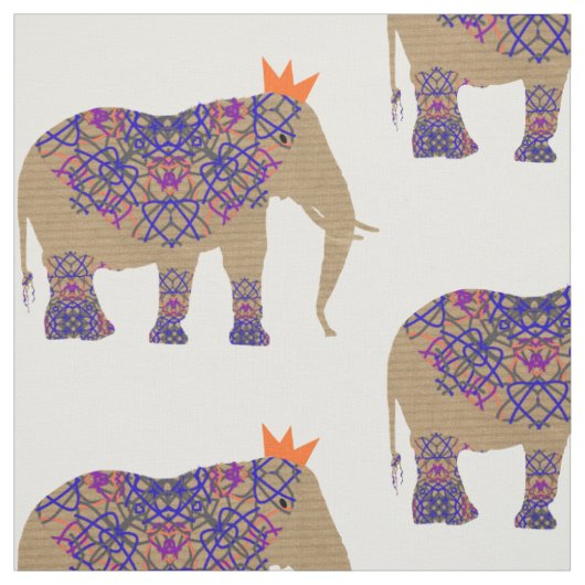 Gedecormeerd olifant-syndroom Whimsy Fun Stof (Swatch)