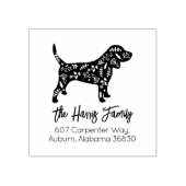 Gedecormeerd Retouradres van Beagle Familie Rubberstempel (Afrduk)