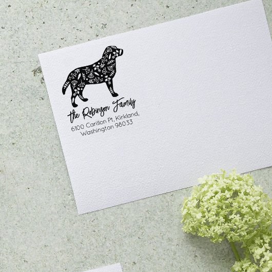 Gedecormeerd Retouradres van de Labrador-familie Rubberstempel