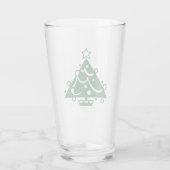 Gedecormeerde groene kerstboom Illustratie op Glas (Achterkant)