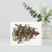  gedecormeerde kerstboom aankondigingskaart (Staand voorkant)