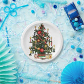  gedecormeerde kerstboom papieren bordje (Feest)