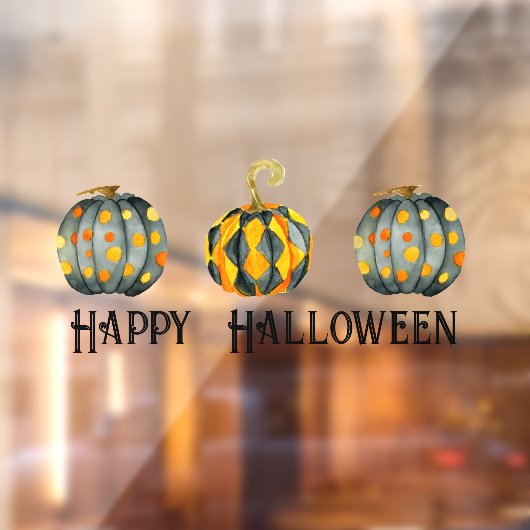 Gedecormeerde pompoenen Halloween  Raamsticker (Vel 2)