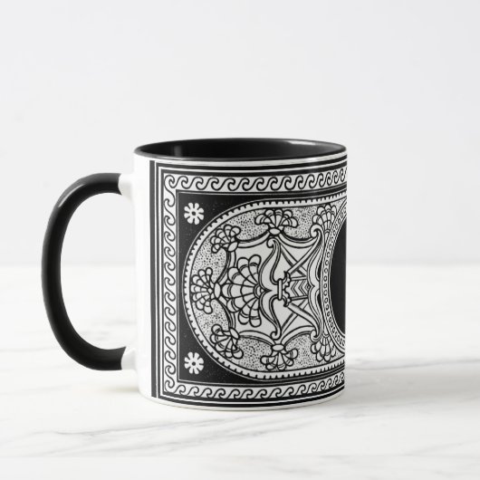 Gedecorreerde Lamassu Coffee-Mok Mok (Links)