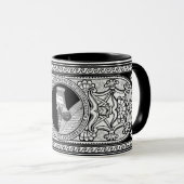 Gedecorreerde Lamassu Coffee-Mok Mok (Voorkant rechts)