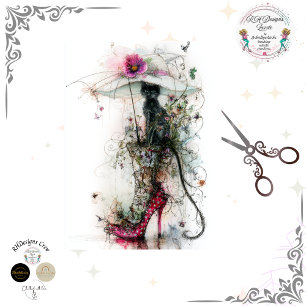 Gedecoupeerde Whimsical Kat Parasol Catwalk Gezell Tissuepapier