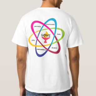 Gedeelde waarden Atom - Unitarian Universalist Ass T-shirt