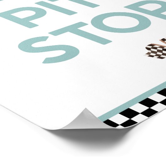 Gedeelte "Pit Stop Race Auto Birthday" Poster (Hoek)