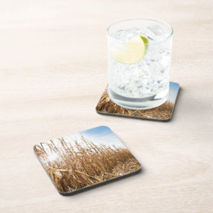 Gedeeltelijk geoogste Corn-veld Bier Onderzetter