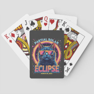 Gedeeltelijke Zonsverduistering 2025 Cat Kitten Pokerkaarten