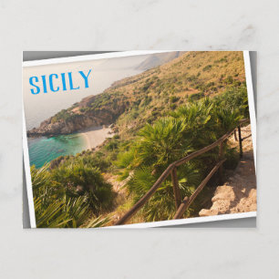 Gedekt strand in Lo Zingaro, Sicilië Briefkaart