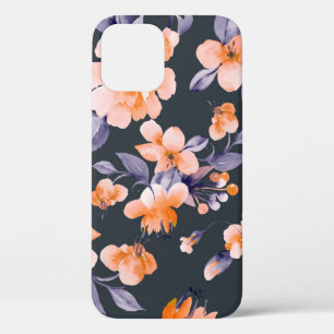 Gedekte bloemen naadloze achtergrondillustratie iPhone 12 hoesje