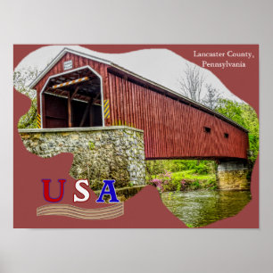 Gedekte brug — Poster Art — Lancaster County PA