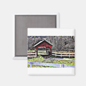 Gedekte brug - Stowe, Vermont Magneet (Voorkant / Achterkant)