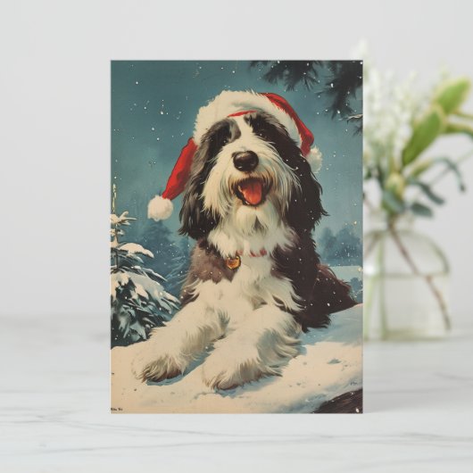 Gedekte Collie Kerstmis Feestdagenkaart (Staand voorkant)