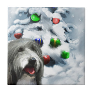 Gedekte Collie Kerstmis Tegeltje