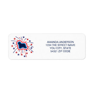 Gedekte Collie Red White Blue Return-adres Etiket