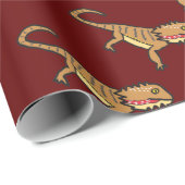 Gedekte draak cadeaupapier (Rol Hoek)