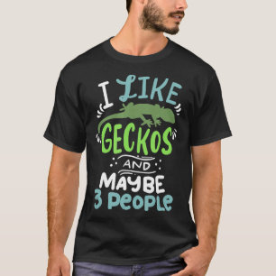 Gedekte draak Ik hou van gekko's en misschien 3 me T-shirt