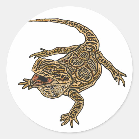 Gedekte draak ronde sticker (Voorkant)