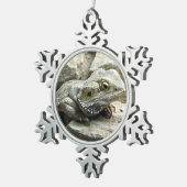 Gedekte draak tin sneeuwvlok ornament (Rechts)