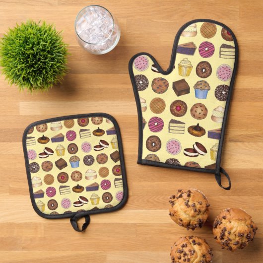 Gedekte goederen voor de Muffin Cake Whoopie Pie C Ovenwant & Pannenlap Set (Top down)