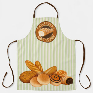 Gedekte Goodies Pastry Bread Baker Green Stripe Schort