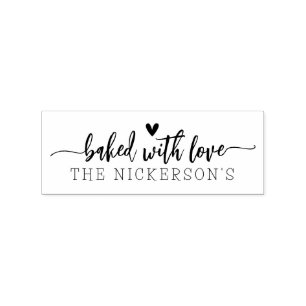 Gedekte handgeschreven met liefdeshart 	rubberstempel