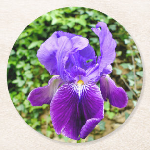 Gedekte Iris Ronde Kartonnen Onderzetter