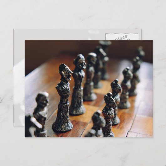 Gedekte kaasschaap, Antiek  kaasschaakman, in hout Briefkaart (Voorkant / Achterkant)