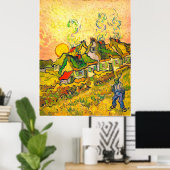 Gedekte katten in de zon (van Gogh) Poster (Thuiskantoor)